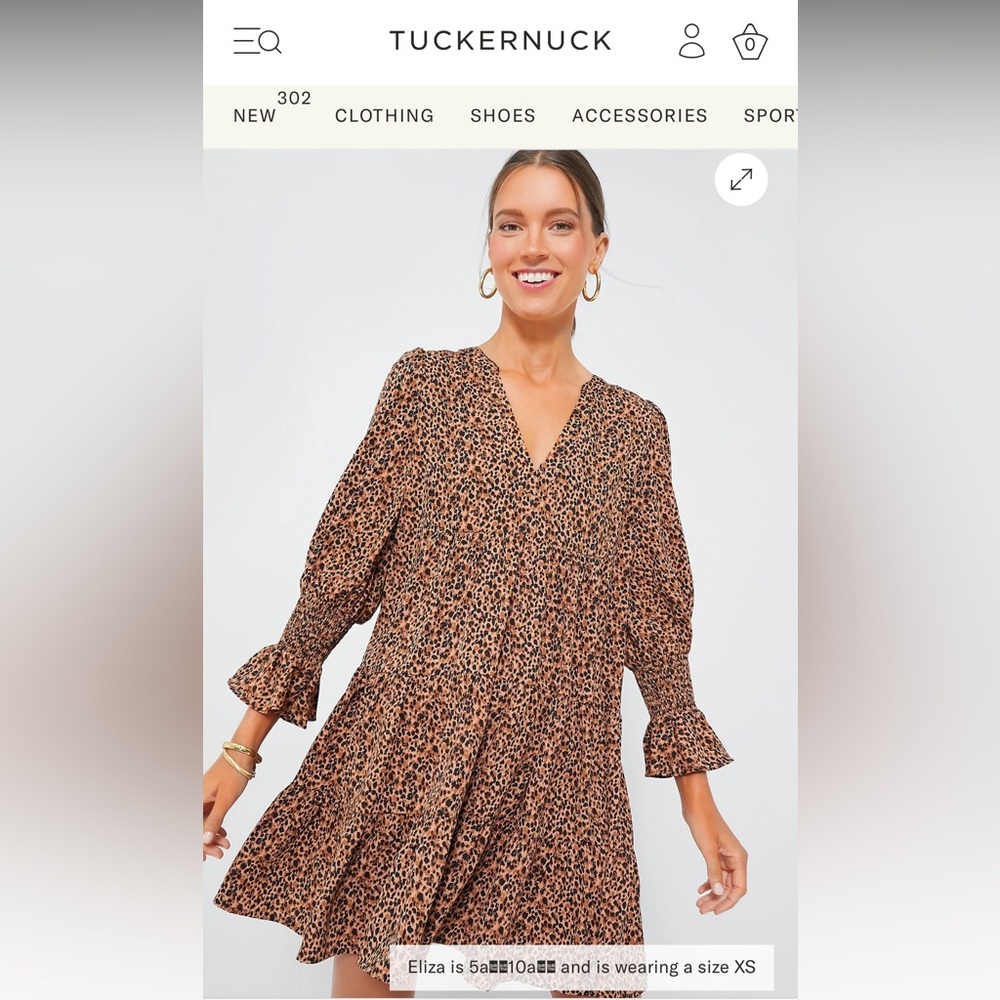 Pomander Place Leopard Kenzo Longsleeve V Neckline Shift Dress
